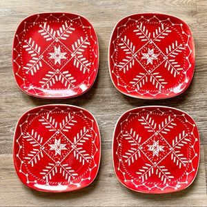 Holiday Home Christmas Sweater Plates Set of 4